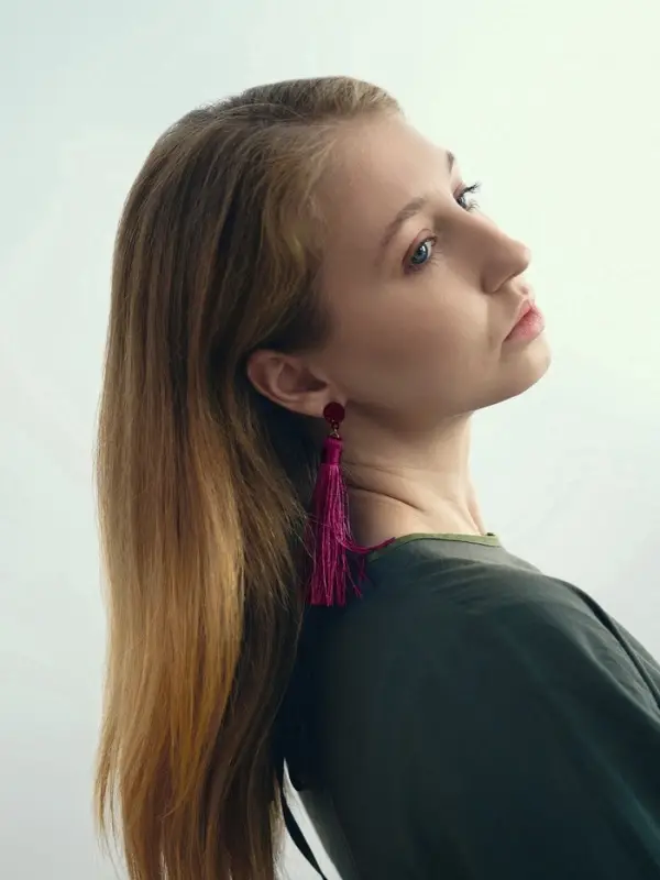 Серьги &laquo;Кисти&raquo; гармония, фиолетовые, L кисти 8.5 см