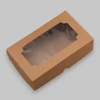 Коробка складная с окном под зефир, крафт, 25×15×7 см