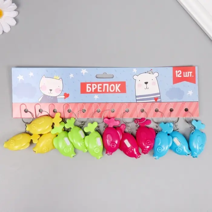 Фонарик свет на кольце  Фонарик свет на кольце "Рыбка"светит  МИКС 5х1,7х3 см