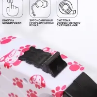 Рулетка с поводком-лентой, 5 м, до 15 кг, резиновая ручка, белая, розовая