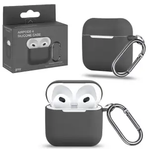 Чехол для AirPods 4 с карабином №13 Gray