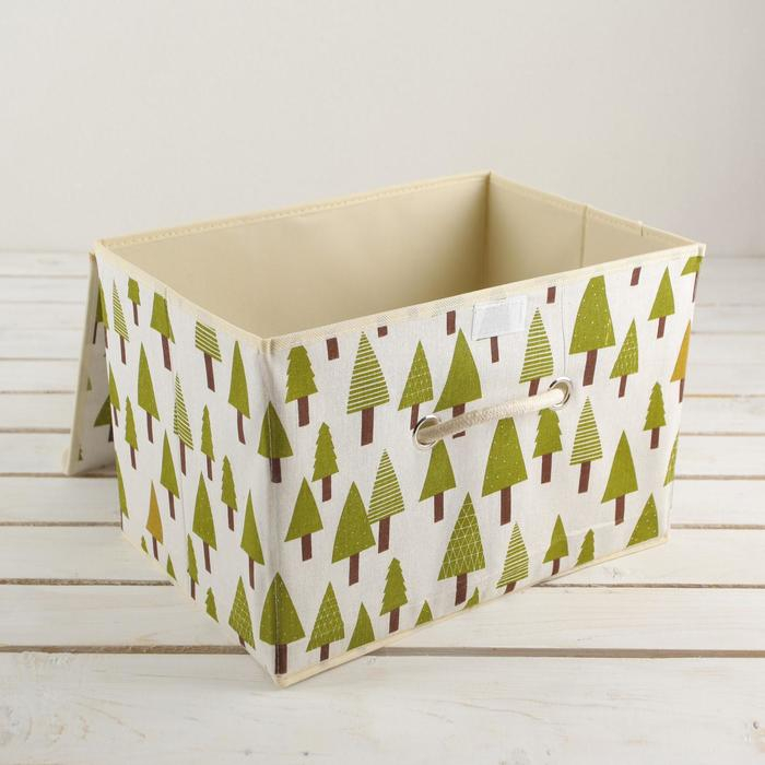 Короб стеллажный для хранения с крышкой «Ёлки», 37×26×24 см Короб стеллажный для хранения с крышкой «Ёлки», 37×26×24 см