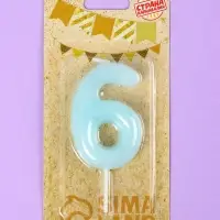 Свеча в торт «Цифра 6», светящаяся голубая, 9 см