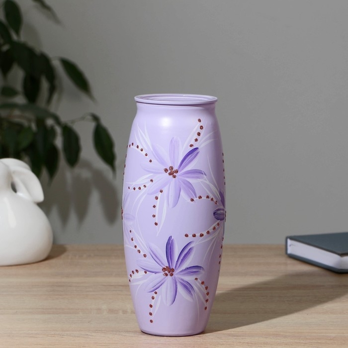 Ваза Невеста с росписью на крашеном стекле, d-7; 10х23 см Ваза Невеста с росписью на крашеном стекле, d-7; 10х23 см