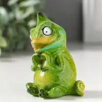 Сувенир полистоун лак "Хамелеон показывает сердечко лапками" зелёный 6х5,3х8,7 см