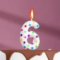 Свеча в торт на день рождения «Цифра 6», 5.5 см