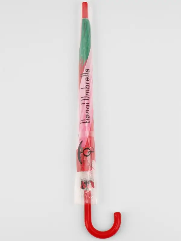 Зонт - трость детский &laquo;Клубника&raquo;, полуавтоматический, 8 спиц, R=42/47 см, d=84 см, розовый