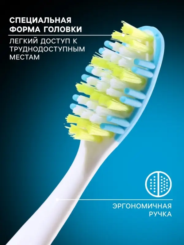 Зубная щётка Rendall 3 effect, средней жесткости, микс, 1 шт.