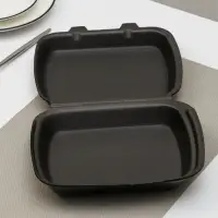 Ланч - бокс одноразовый, 24,7×20,6×3,5 см, 1 секция, чёрный