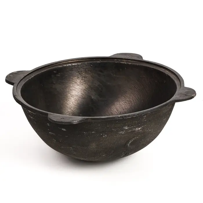 Казан, 8 л, круглое дно, алюминиевая крышка, чугун