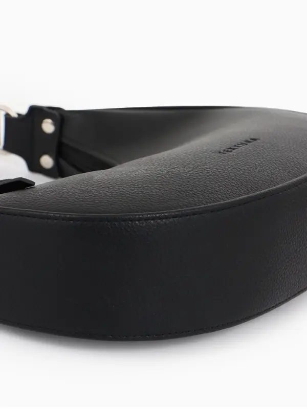 Сумка женская багет TEXTURA на молнии, 28&times;6.5&times;15 см, чёрная