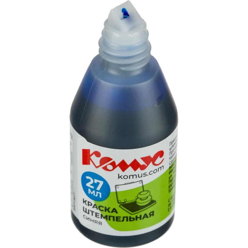 Краска штемпельная Комус синяя 27 мл на водно-масляной