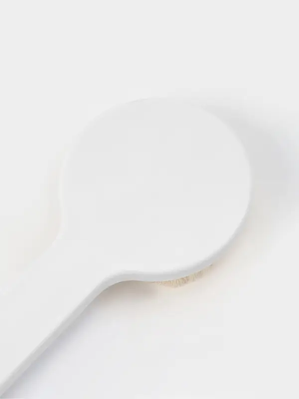 Щетка банная на ручке, массажер 35х7 см, цвет белый