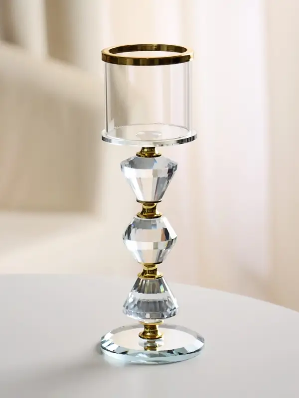 Стеклянный подсвечник на 1 свечу &laquo;Хрустальное небо&raquo;, 22.2&times;7.8&times;7.8 см