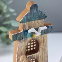 Сувенир интерьерный дерево "Парусник и маяк" 6х19х20,5 см