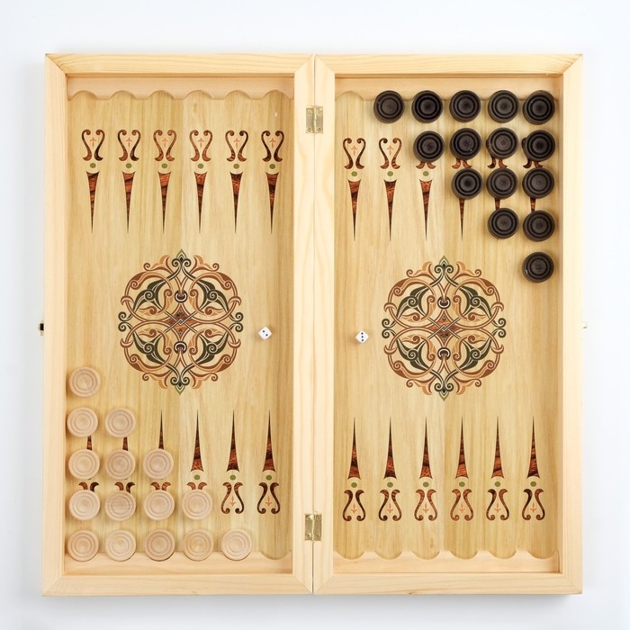 Настольные игры 3 в 1 Настольные игры 3 в 1 "Рыцарь" шахматы, шашки, нарды, деревянные, большие, 50 х 50 см