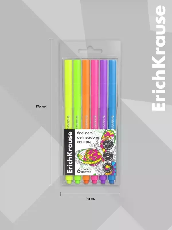 Набор ручек капиллярных 6цв ErichKrause Art Spirit Neon