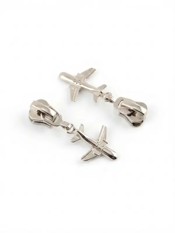 Бегунок для молнии &laquo;Трактор&raquo;, №5, &laquo;Самолёт&raquo;, 10 шт., цвет никель