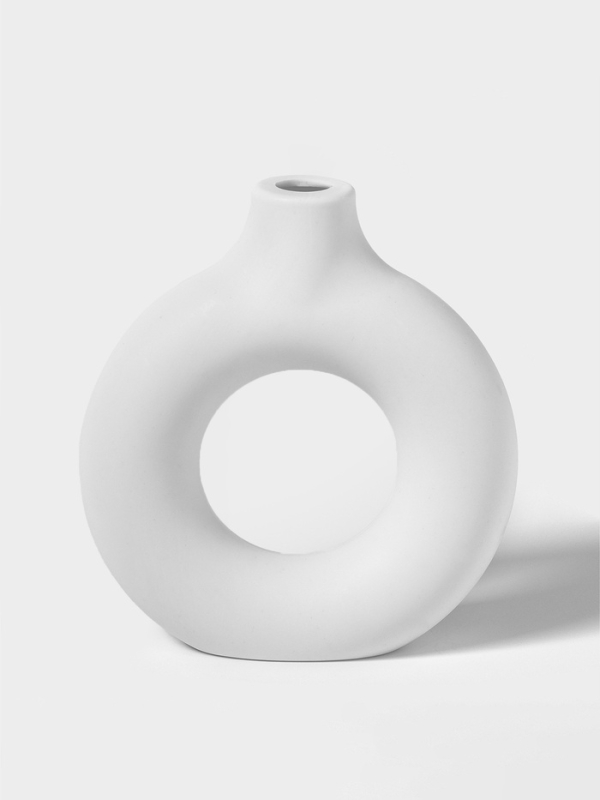 Ваза для сухоцветов  Ваза для сухоцветов "Ring" 3,8х13,5х14,7 см, цвет белый