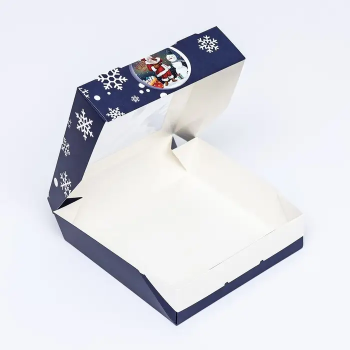 Коробка подарочная новогодняя складная с окном «Метель», 15×15×4 см Коробка подарочная новогодняя складная с окном «Метель», 15×15×4 см