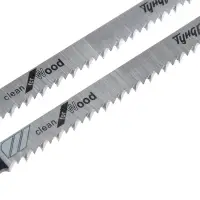 Пилки для лобзиков ТУНДРА, по дереву, прямой рез, HCS, 75/100&times;2.5 мм, 2 шт.