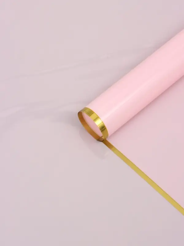 Пленка для цветов, "Кайма с тиснением", розовая, 57х57 см