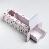 Коробка для макарун, кондитерская упаковка &laquo;8 марта&raquo;, 5.5&times;18&times;5.5 см