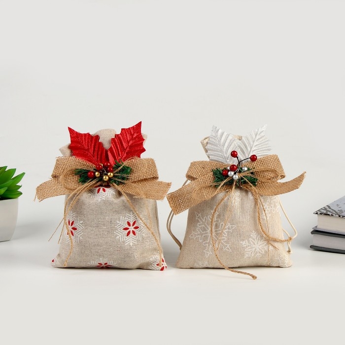 Мешок для подарков «Новый год», цвета МИКС Мешок для подарков «Новый год», цвета МИКС