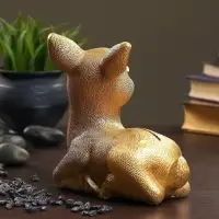 Копилка для денег &laquo;Олененок&raquo;, гипс, под золото, 17&times;10&times;18 см