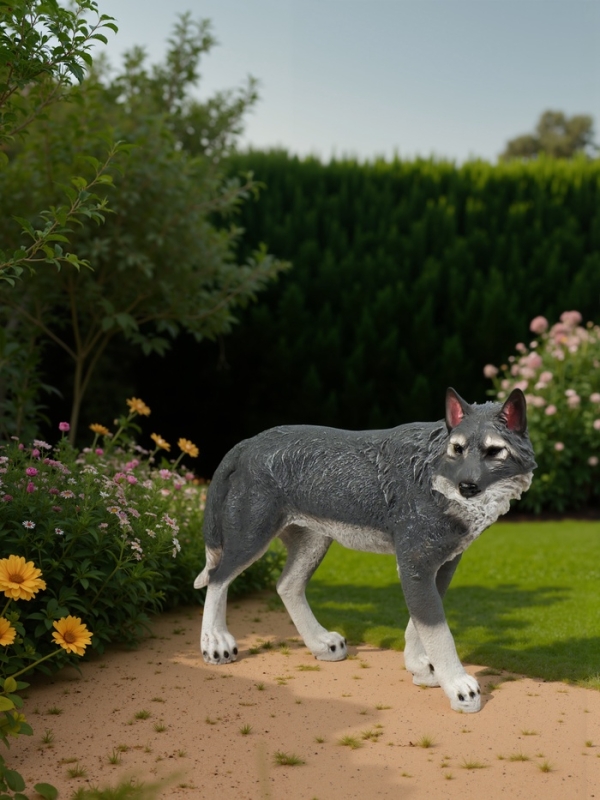 Садовая фигура из полистоуна «Волк», 43×21×58 см Садовая фигура из полистоуна «Волк», 43×21×58 см