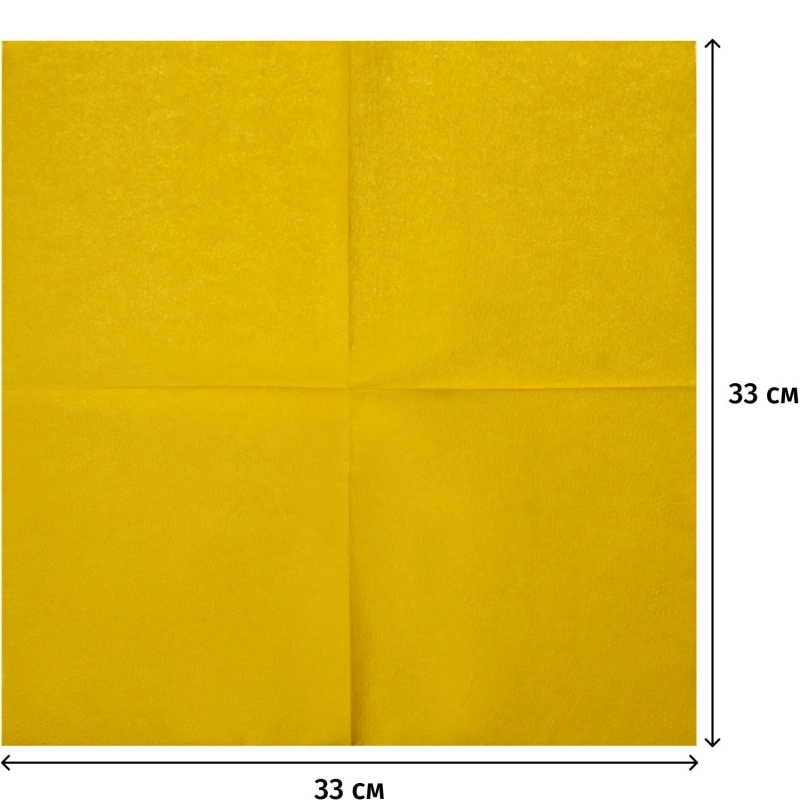 Салфетки бумажные 1сл 33х33см желтый 250шт/уп
