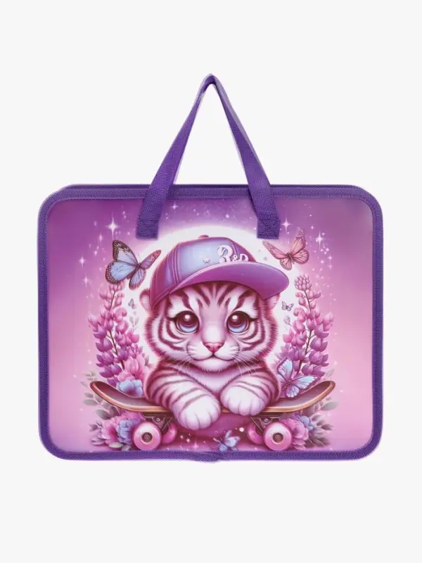 Папка с ручками &laquo;Тигренок&raquo;, А4, пластиковая, 70 мм, 322&times;256 мм