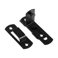 Шпингалет накладной ТУНДРА, угловой, 60&times;43 мм, черный