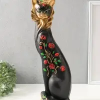 Копилка для денег &laquo;Кошка Маркиза с розами&raquo;, гипс, 48&times;18&times;15 см