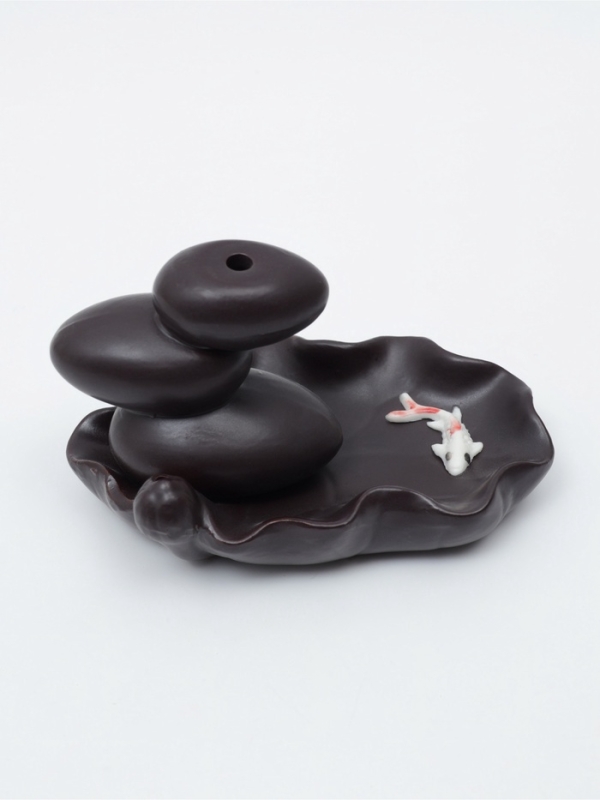 Подставка для благовоний TAKE IT EASY «Баланс и рыбки», набор благовоний конусы, стелющийся дым, 4.3×3.5×6см