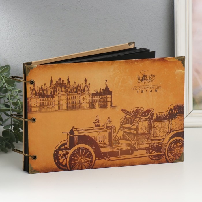 Фотоальбом на кольцах 30 листов Фотоальбом на кольцах 30 листов "У поместья" чёрные листы 26х18 см