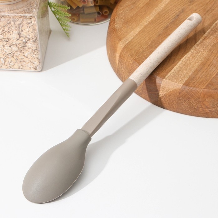 Ложка гарнирная Доляна «Стоун», силикон, 33,5 см, цвет серый Ложка гарнирная Доляна «Стоун», силикон, 33,5 см, цвет серый