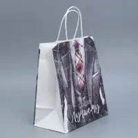 Пакет подарочный крафтовый, упаковка, &laquo;Самому лучшему&raquo;, 22&times;25&times;12 см