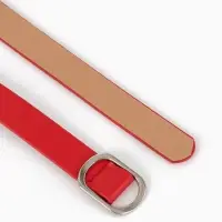 Ремень жен, 04-01-02-07, 2,5*0,3*110 см, без винта, пряжка серебро, затяжка, красный