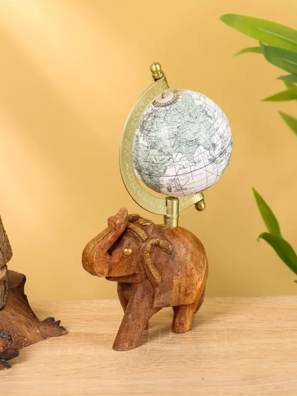 Глобус сувенирный, 11×8×21 см, подставка дерево