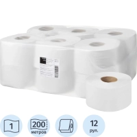 Бумага туалетная д/дисп Выбор Есть 1сл белая втор втул 200м 12рул/уп_СПБКЗН