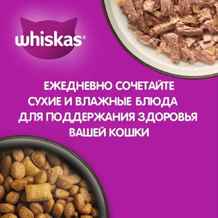 Влажный корм Whiskas «Аппетитный микс» для кошек, с уткой и печенью в мясном соусе, 75г