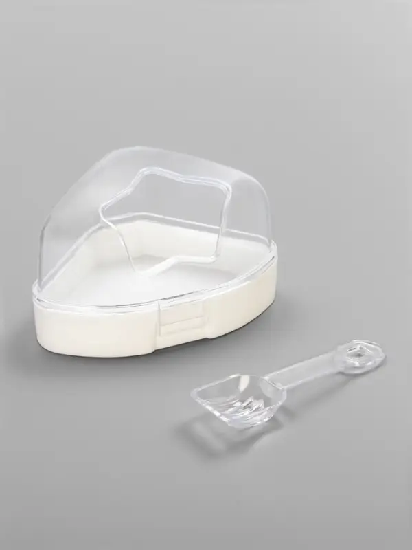 Ванночка для грызунов, 14&times;10.4 см, угловая, с лопаткой, пластик, белая