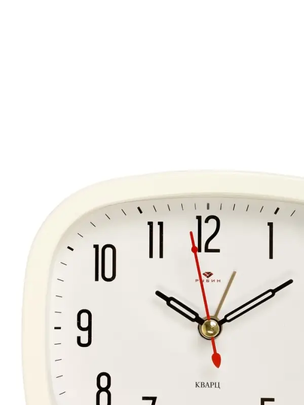 Будильник-часы настольные &laquo;Классика&raquo;, 12.5&times;10.5 см, от батарейки АА, белый