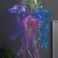 Набор светящихся медуз 4 шт ночник LED RGB 3хAG13 20х20х50 см