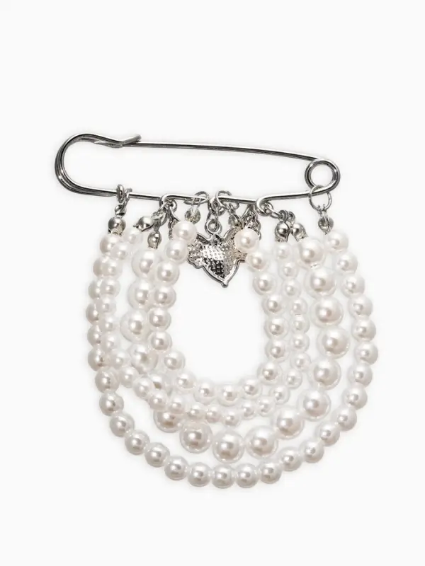 Булавка Булавка "Жемчужная россыпь", l=6.5, d=5+6+8 цвет белый в серебре