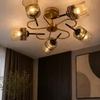Люстра BayerLux &laquo;Марси&raquo;, 5хЕ27, 40 Вт, чёрно-золотистая, 60&times;60&times;27 см