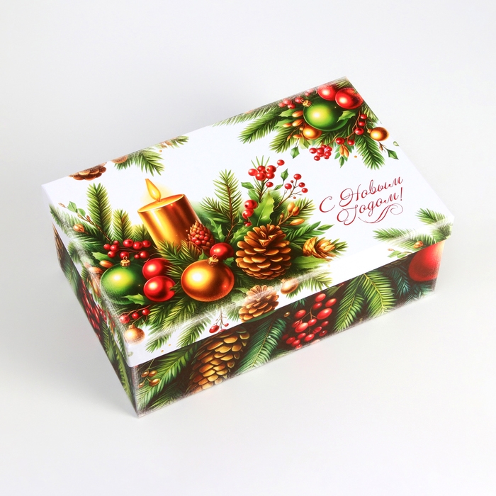 Набор подарочных новогодних коробок 10 в 1 Набор подарочных новогодних коробок 10 в 1 "Ёлочные игрушки", 32,5 х 20 х 12,5 - 12 х 7 х 4 см. Новый год