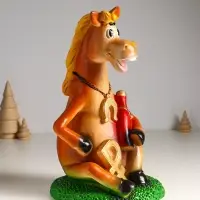 Копилка "Конь с подковой" 31х18,5х19 см, цветной, гипс