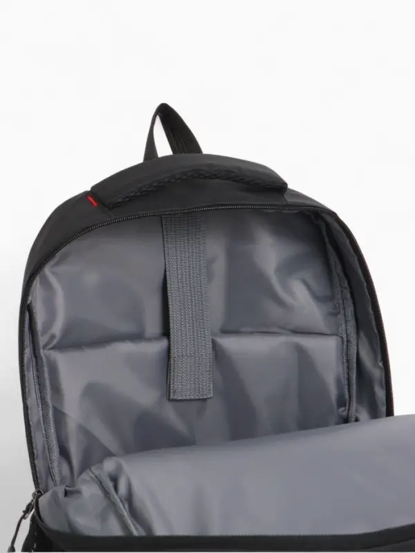 Рюкзак молодёжный из текстиля на молнии, 4 кармана, цвет чёрный/серый Рюкзак молодёжный из текстиля на молнии, 4 кармана, цвет чёрный/серый